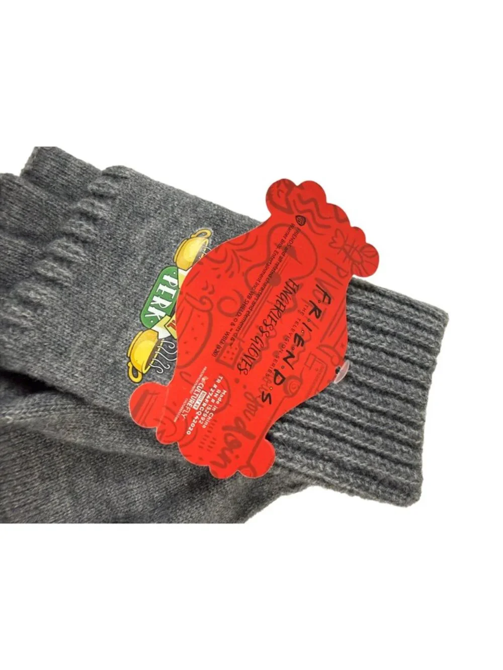 Friends Central Perk Knit Fingerless Gloves Gray Winter Accessory